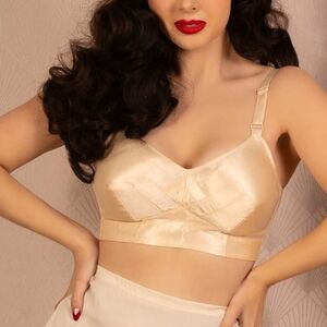 Elegant Satin Cream Bra